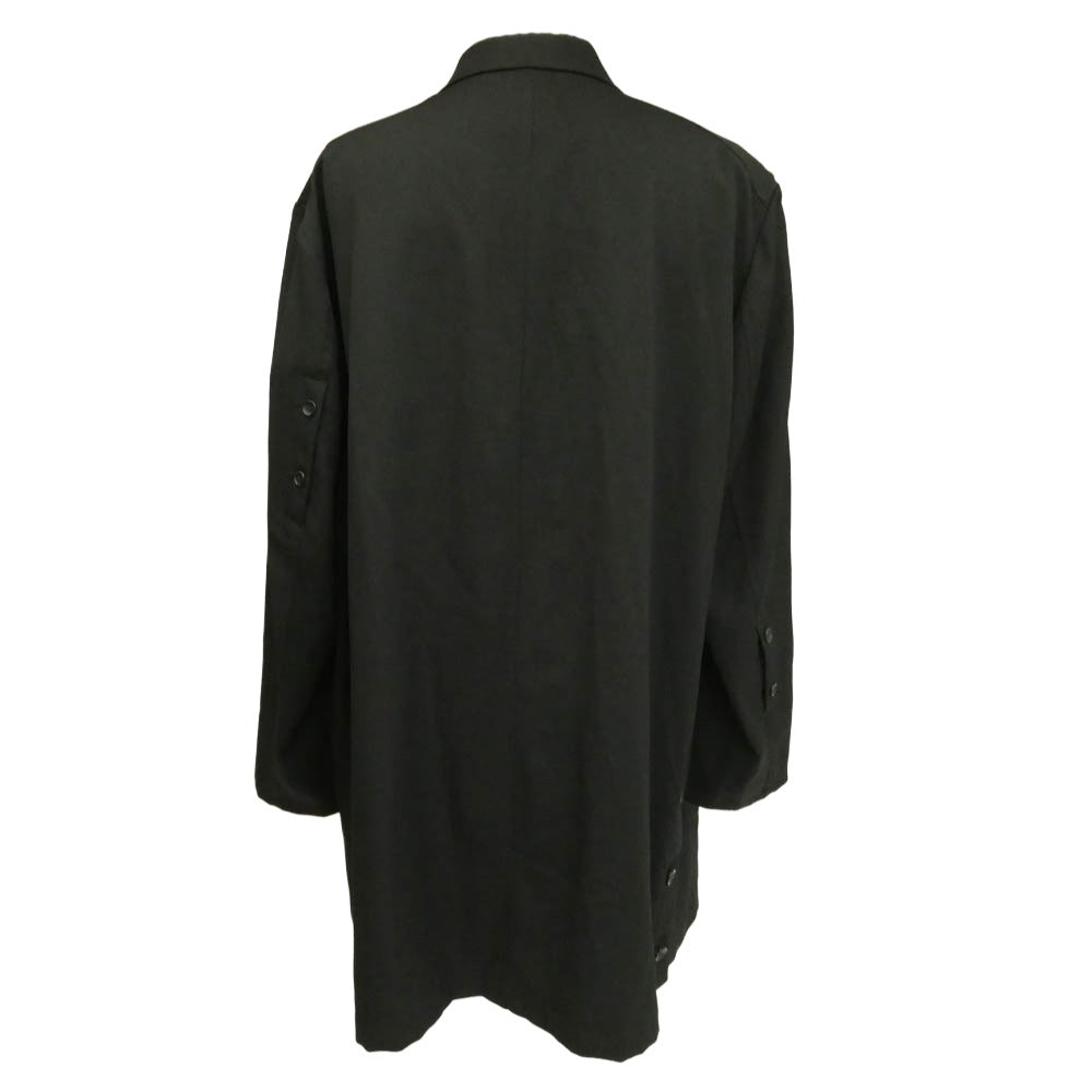 Yohji Yamamoto POUR HOMME ヨウジヤマモトプールオム 23SS HZ-J67-100 100番シワギャバ ウールギャバジン オープンボタン ビッグ テーラードジャケット ブラック系 4【中古】