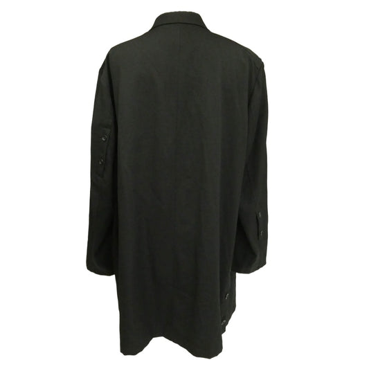 Yohji Yamamoto POUR HOMME ヨウジヤマモトプールオム 23SS HZ-J67-100 100番シワギャバ ウールギャバジン オープンボタン ビッグ テーラードジャケット ブラック系 4【中古】