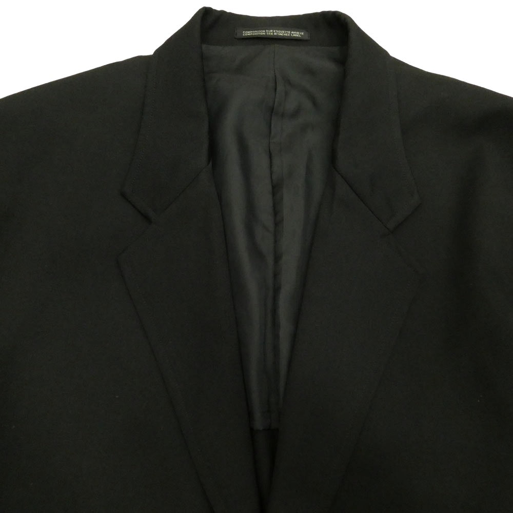 Yohji Yamamoto POUR HOMME ヨウジヤマモトプールオム 23SS HZ-J67-100 100番シワギャバ ウールギャバジン オープンボタン ビッグ テーラードジャケット ブラック系 4【中古】