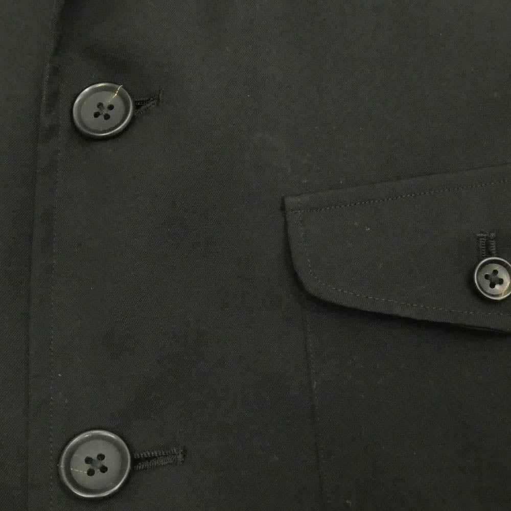 Yohji Yamamoto POUR HOMME ヨウジヤマモトプールオム 23SS HZ-J67-100 100番シワギャバ ウールギャバジン オープンボタン ビッグ テーラードジャケット ブラック系 4【中古】