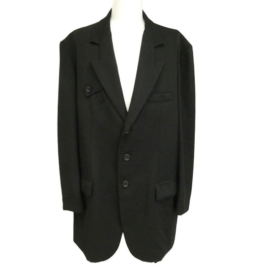 Yohji Yamamoto POUR HOMME ヨウジヤマモトプールオム 23SS HZ-J22-100 GABARDINE I-CHANGING PEAK GABARDINE JK 変形ピークドラペル ウールギャバジンジャケット ブラック系 3【中古】