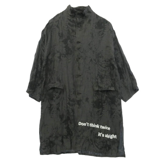 Yohji Yamamoto POUR HOMME ヨウジヤマモトプールオム 26SS HK-J76-041 JACQUARD MESSAGE PRINTED JACKET ジャカード メッセージ プリント シャツ ジャケット ブラック系 グレー系【中古】