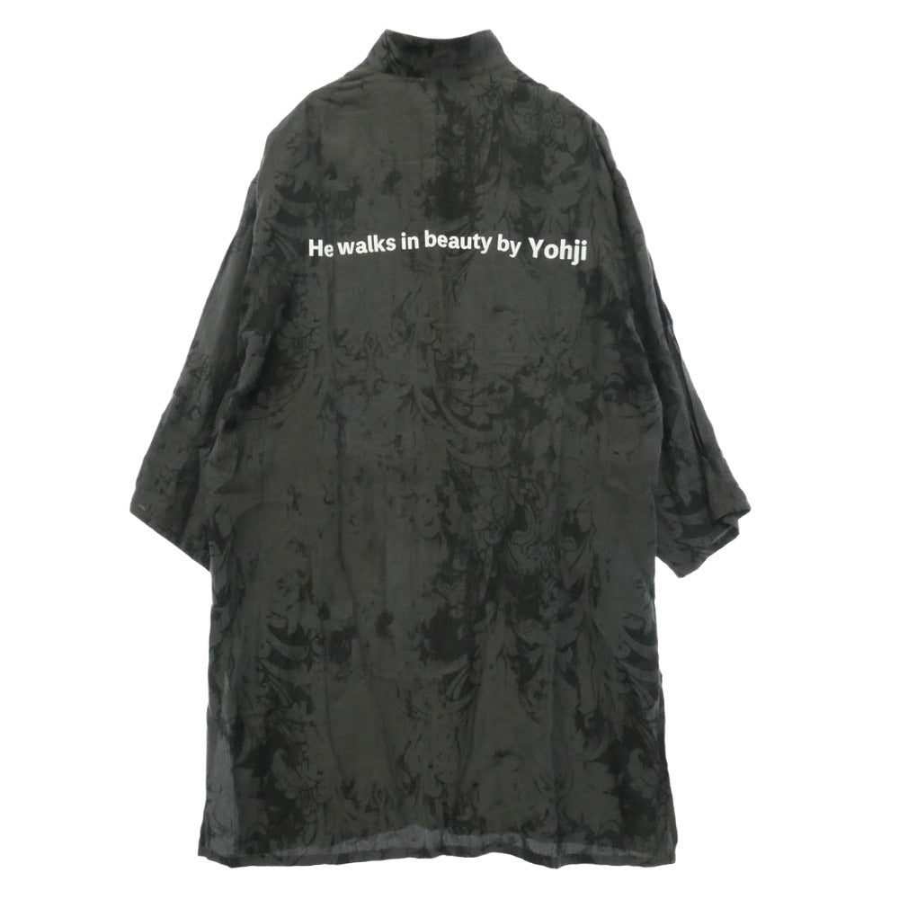 Yohji Yamamoto POUR HOMME ヨウジヤマモトプールオム 26SS HK-J76-041 JACQUARD MESSAGE PRINTED JACKET ジャカード メッセージ プリント シャツ ジャケット ブラック系 グレー系【中古】