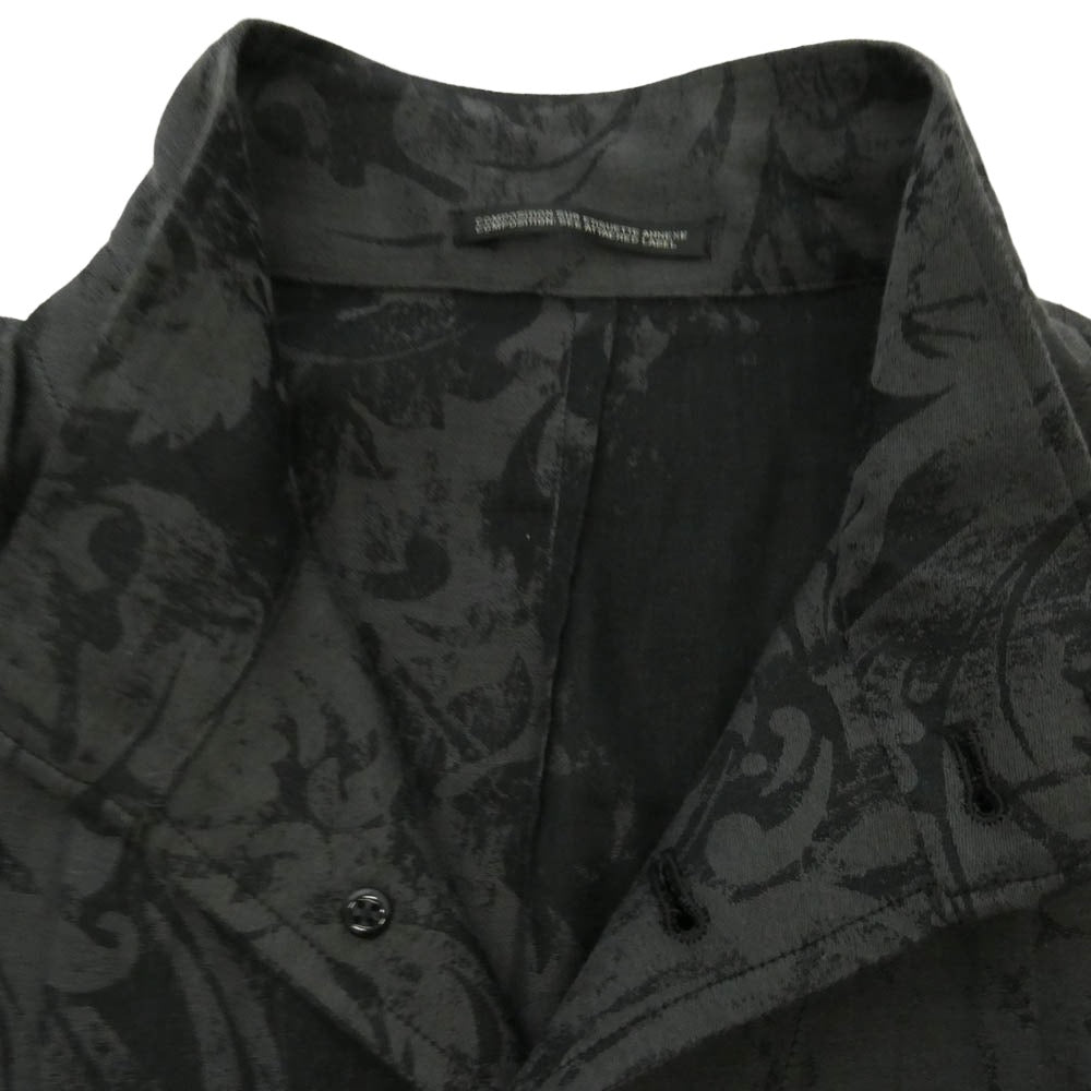 Yohji Yamamoto POUR HOMME ヨウジヤマモトプールオム 26SS HK-J76-041 JACQUARD MESSAGE PRINTED JACKET ジャカード メッセージ プリント シャツ ジャケット ブラック系 グレー系【中古】