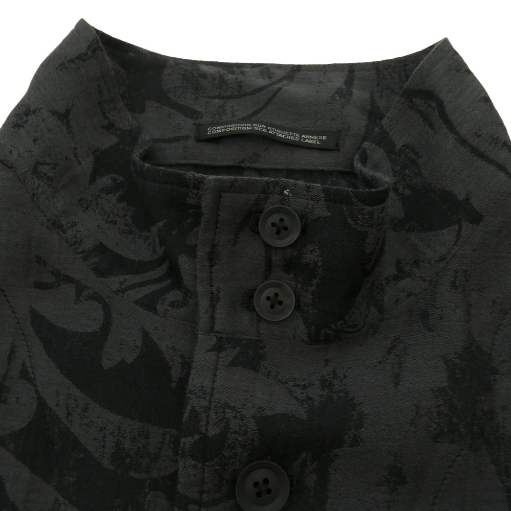 Yohji Yamamoto POUR HOMME ヨウジヤマモトプールオム 26SS HK-J76-041 JACQUARD MESSAGE PRINTED JACKET ジャカード メッセージ プリント シャツ ジャケット ブラック系 グレー系【中古】