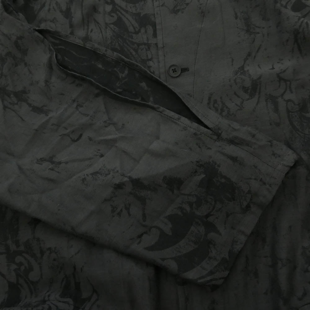 Yohji Yamamoto POUR HOMME ヨウジヤマモトプールオム 26SS HK-J76-041 JACQUARD MESSAGE PRINTED JACKET ジャカード メッセージ プリント シャツ ジャケット ブラック系 グレー系【中古】
