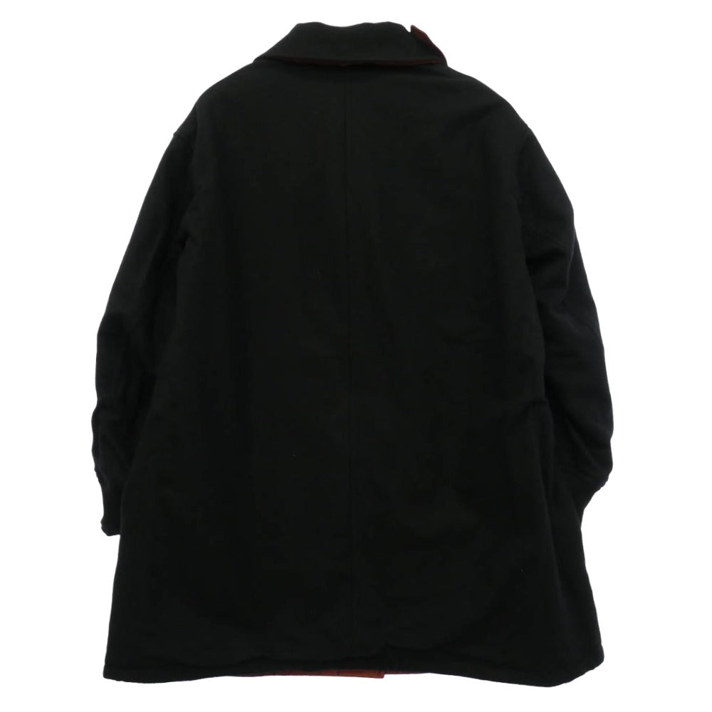 Yohji Yamamoto POUR HOMME ヨウジヤマモトプールオム 24AW HO-C12-801 LOOK4 LADY PRINT REVERSIBLE COAT 女優プリント リバーシブル コート エンジ系 ブラック系 3【中古】