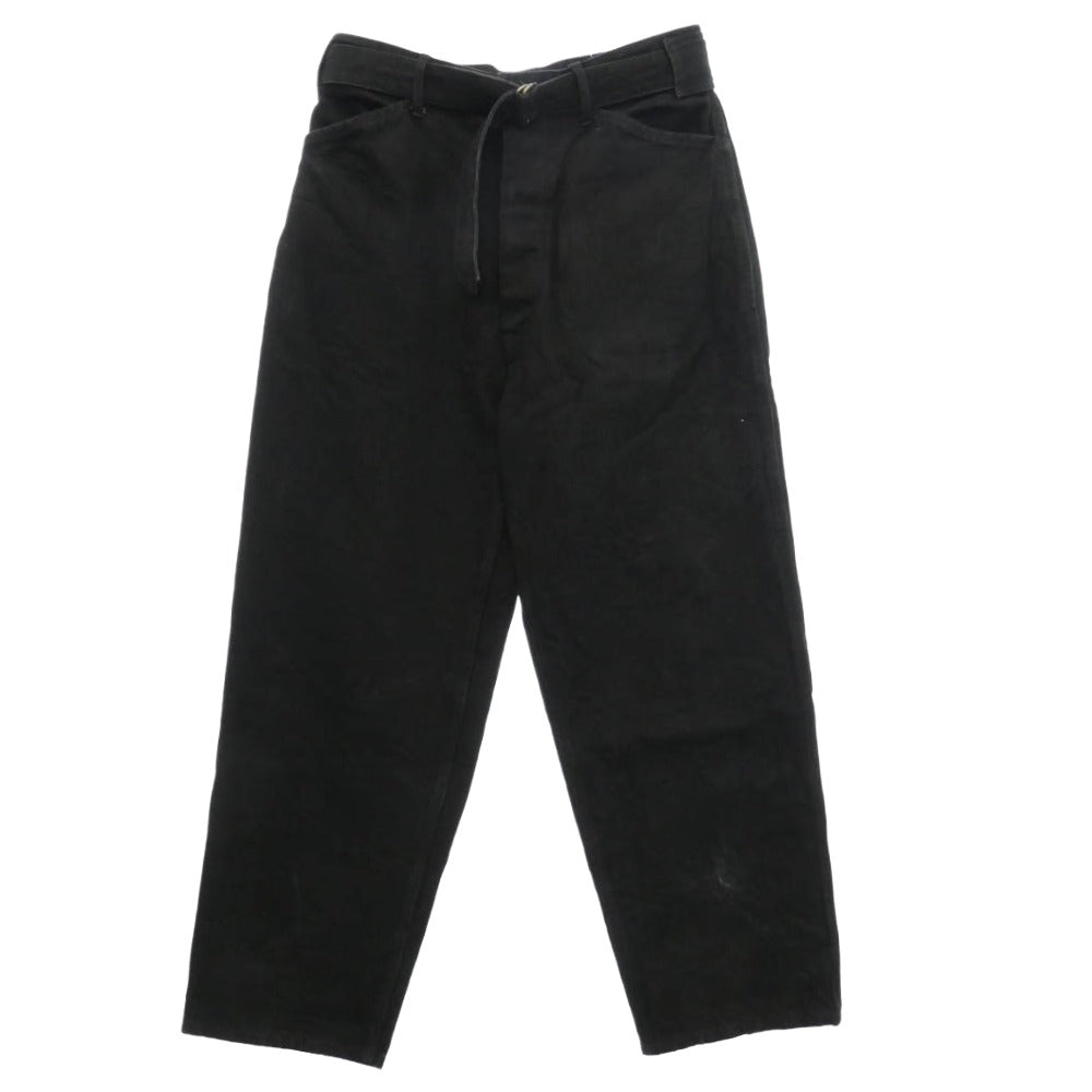COMOLI コモリ 25AW C03-03001 ブラックデニム ベルテッドパンツ デニムパンツ ブラック系 2【中古】