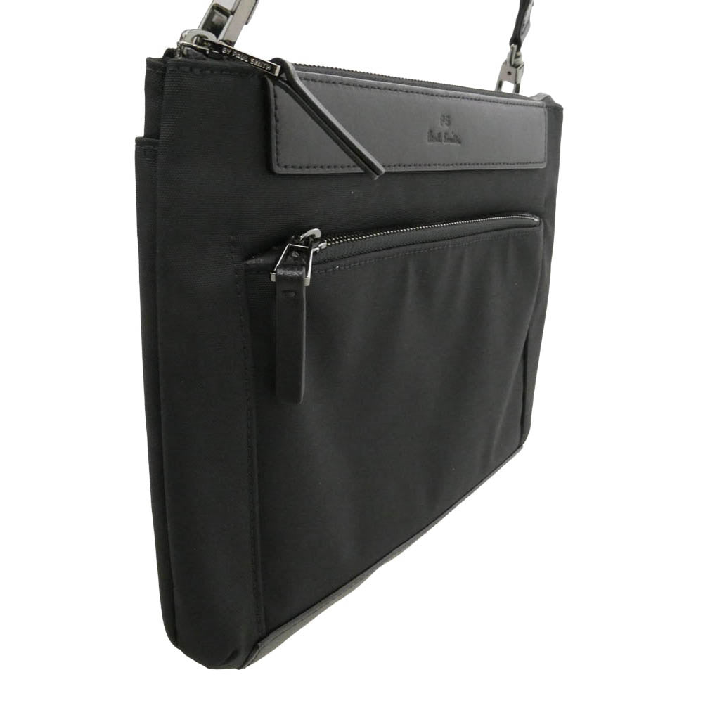 Paul Smith ポール・スミス レザー切替 2WAY ショルダー バッグ クラッチ バッグ ブラック系【中古】