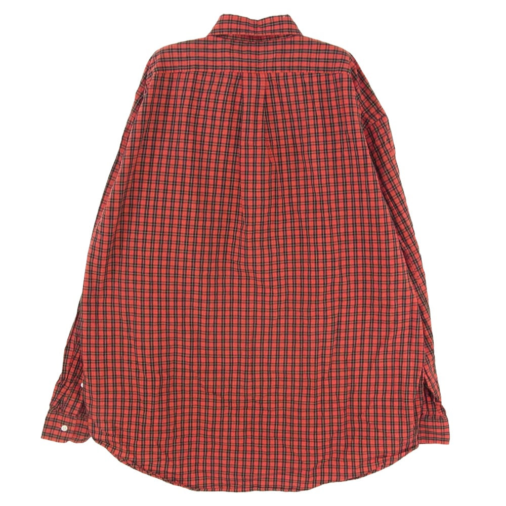 RALPH LAUREN ラルフローレン BLAIRE ブレア ボタンダウン チェック 長袖 シャツ レッド系 XL【中古】