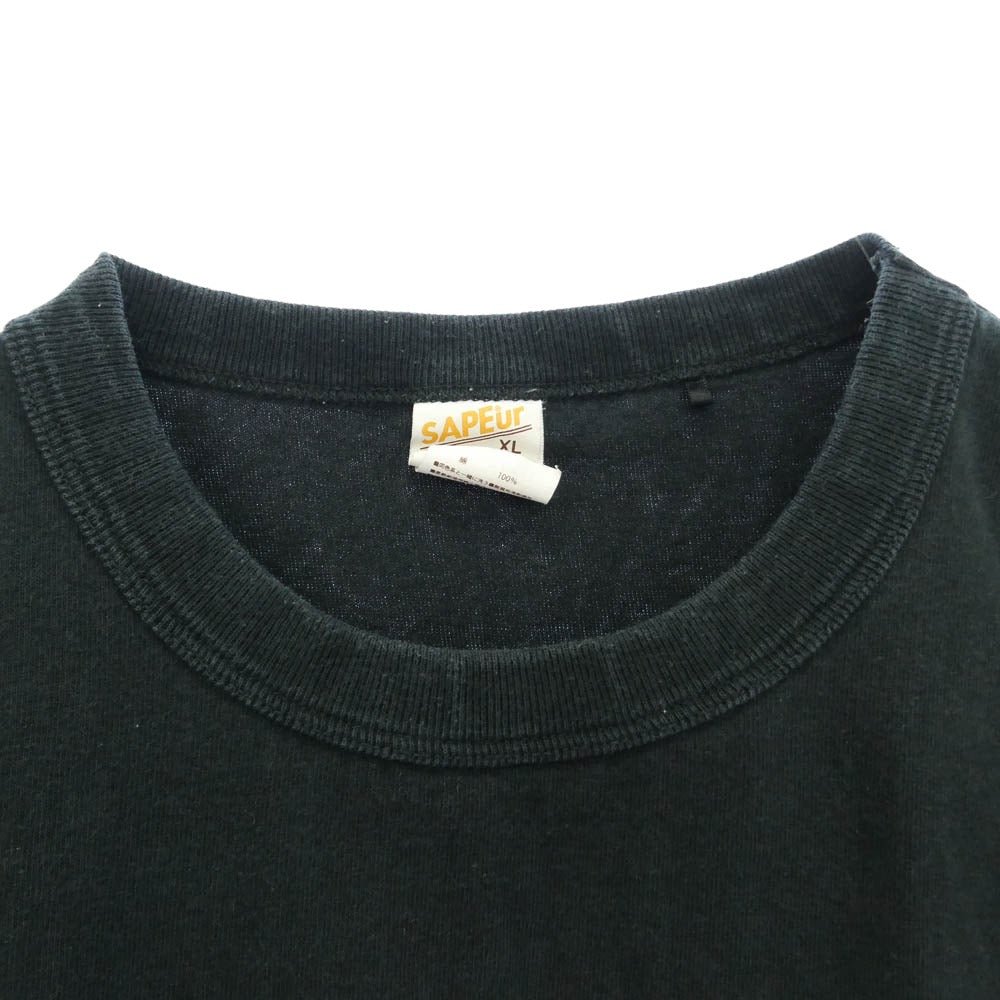 SAPEUR サプール Safari ANIMAL LOGO Tee アニマル ロゴ プリント Tシャツ 半袖 カットソー ブラック系 XL【中古】