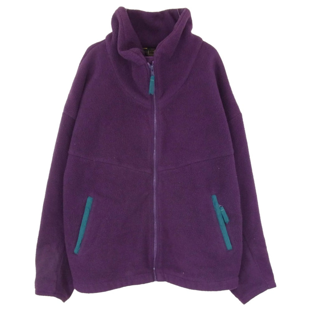 Eddie Bauer エディー・バウアー 80s USA製 黒タグ ジップ ボア フリース ジャケット ブルゾン パープル系 XL【中古】