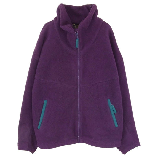 Eddie Bauer エディー・バウアー 80s USA製 黒タグ ジップ ボア フリース ジャケット ブルゾン パープル系 XL【中古】