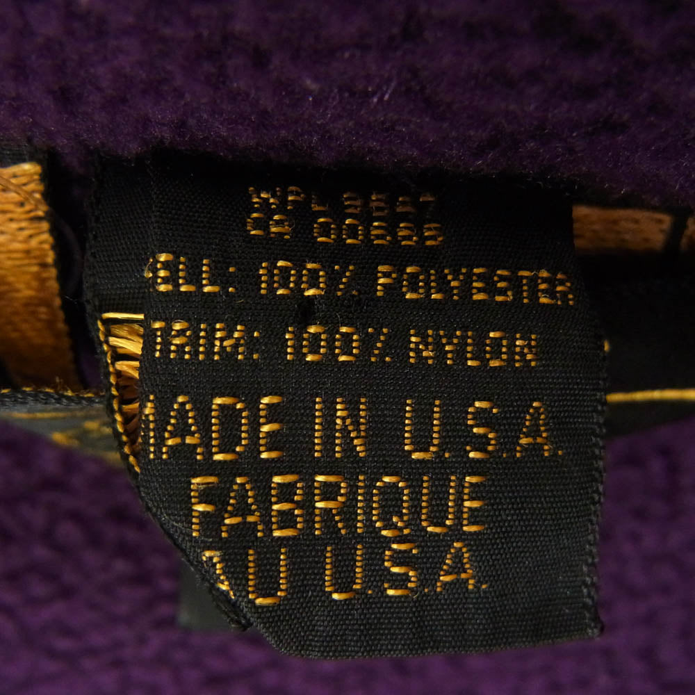 Eddie Bauer エディー・バウアー 80s USA製 黒タグ ジップ ボア フリース ジャケット ブルゾン パープル系 XL【中古】