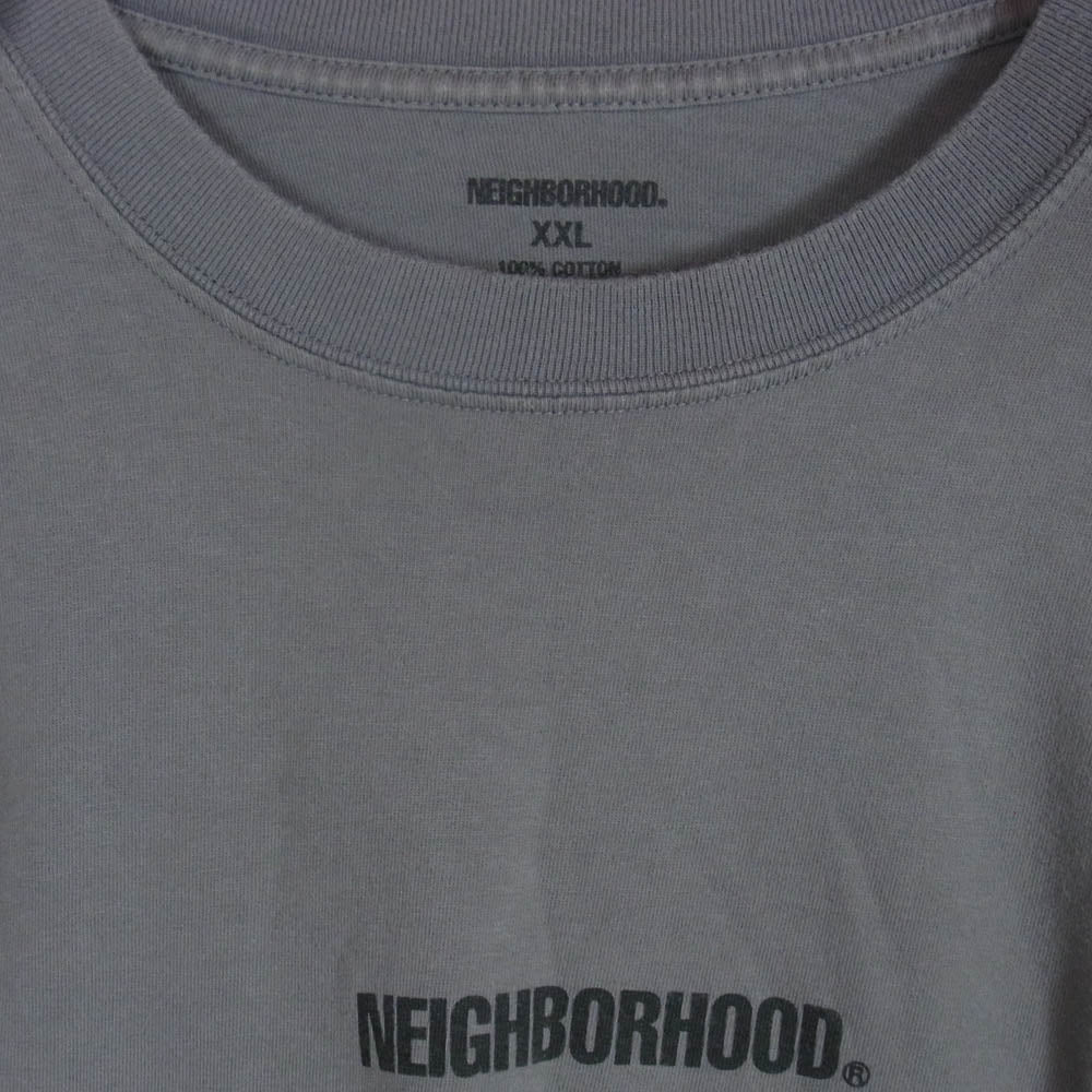 NEIGHBORHOOD ネイバーフッド センターロゴ プリント ロングスリーブ 長袖 カットソー グレー系 XXL【中古】