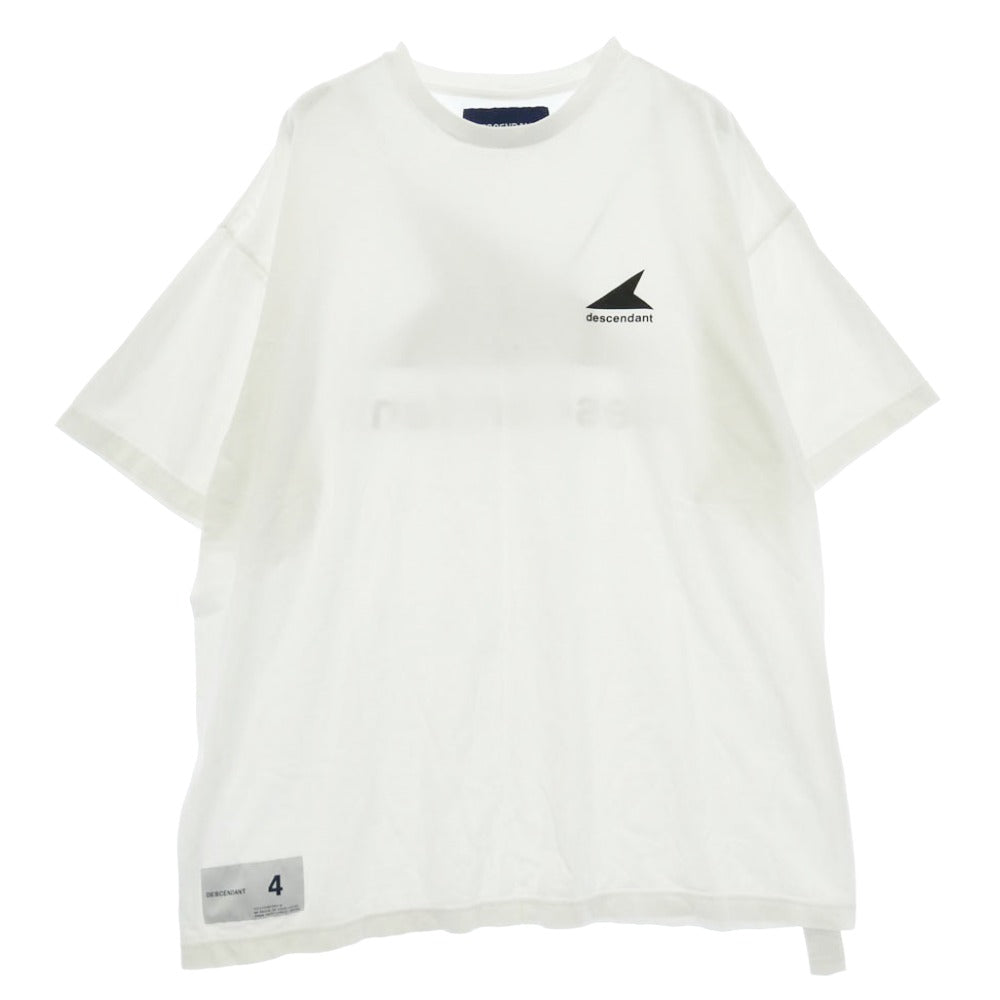 DESCENDANT ディセンダント CETUS SS ワンポイント ロゴ バックプリント Tシャツ 半袖 カットソー ホワイト系 4【中古】