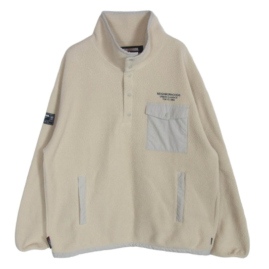 NEIGHBORHOOD ネイバーフッド 25AW 252FPNH-CSM02 FLEECE STAND COLLAR LS フリース スタンドカラー フリース スナップ プルオーバー ジャケット ブルゾン ベージュ系 XL【中古】