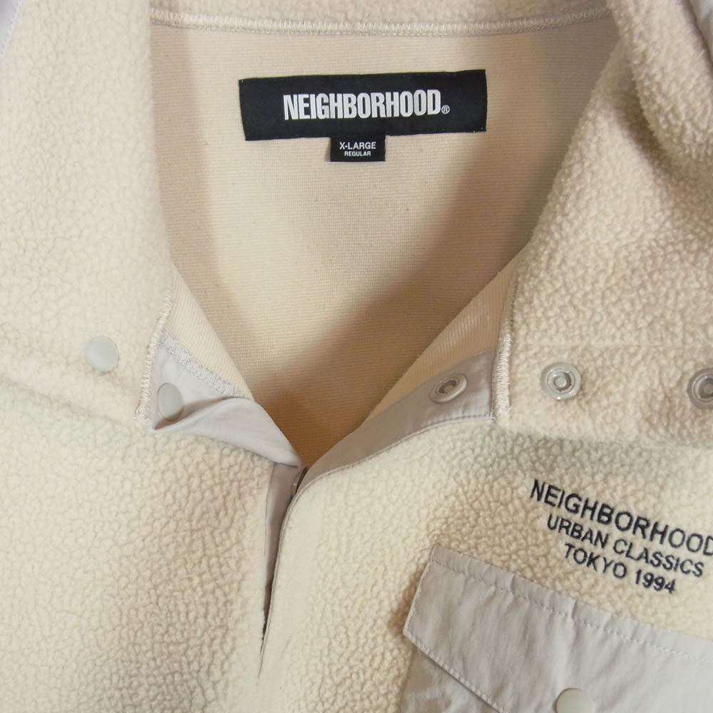 NEIGHBORHOOD ネイバーフッド 25AW 252FPNH-CSM02 FLEECE STAND COLLAR LS フリース スタンドカラー フリース スナップ プルオーバー ジャケット ブルゾン ベージュ系 XL【中古】