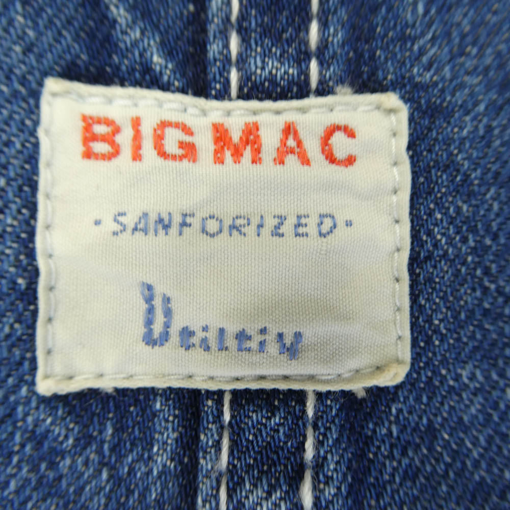 BIG MAC ビッグマック BEAMS ビームス BIG-226-BBM × BEAMS PAINT DENIM COVERALL ビームス別注 ペイント デニム カバーオール ジャケット XL インディゴブルー系 XL【中古】