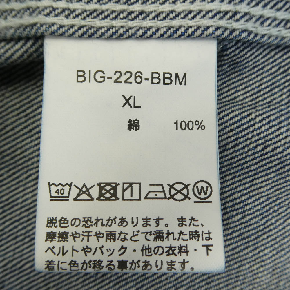 BIG MAC ビッグマック BEAMS ビームス BIG-226-BBM × BEAMS PAINT DENIM COVERALL ビームス別注 ペイント デニム カバーオール ジャケット XL インディゴブルー系 XL【中古】