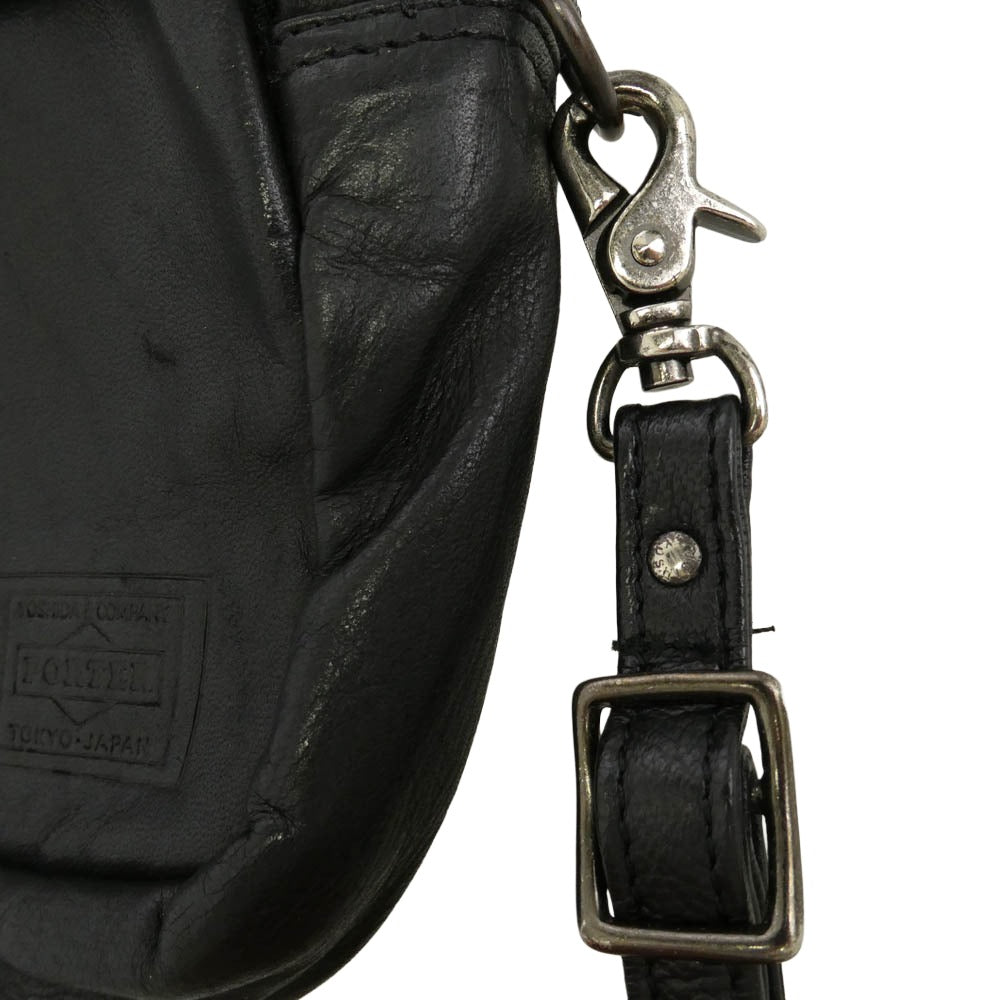 PORTER ポーター SHOULDER BAG レザー ショルダー バッグ ブラック系【中古】