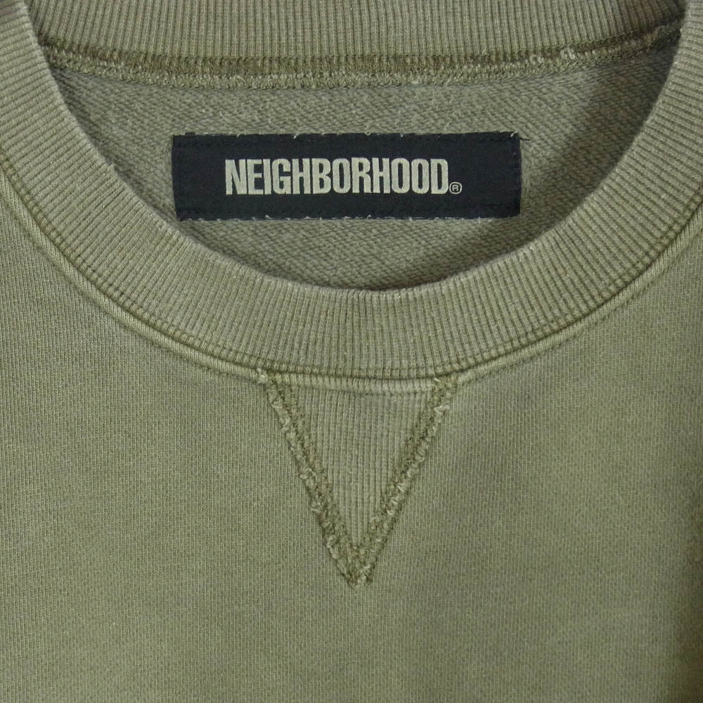 NEIGHBORHOOD ネイバーフッド 24AW 242FPMDN-CSM01S × MADNESS マッドネス SAVAGE SWEAT SHIRT ダメージ 加工 プルオーバー スウェット カーキ系 XL【中古】