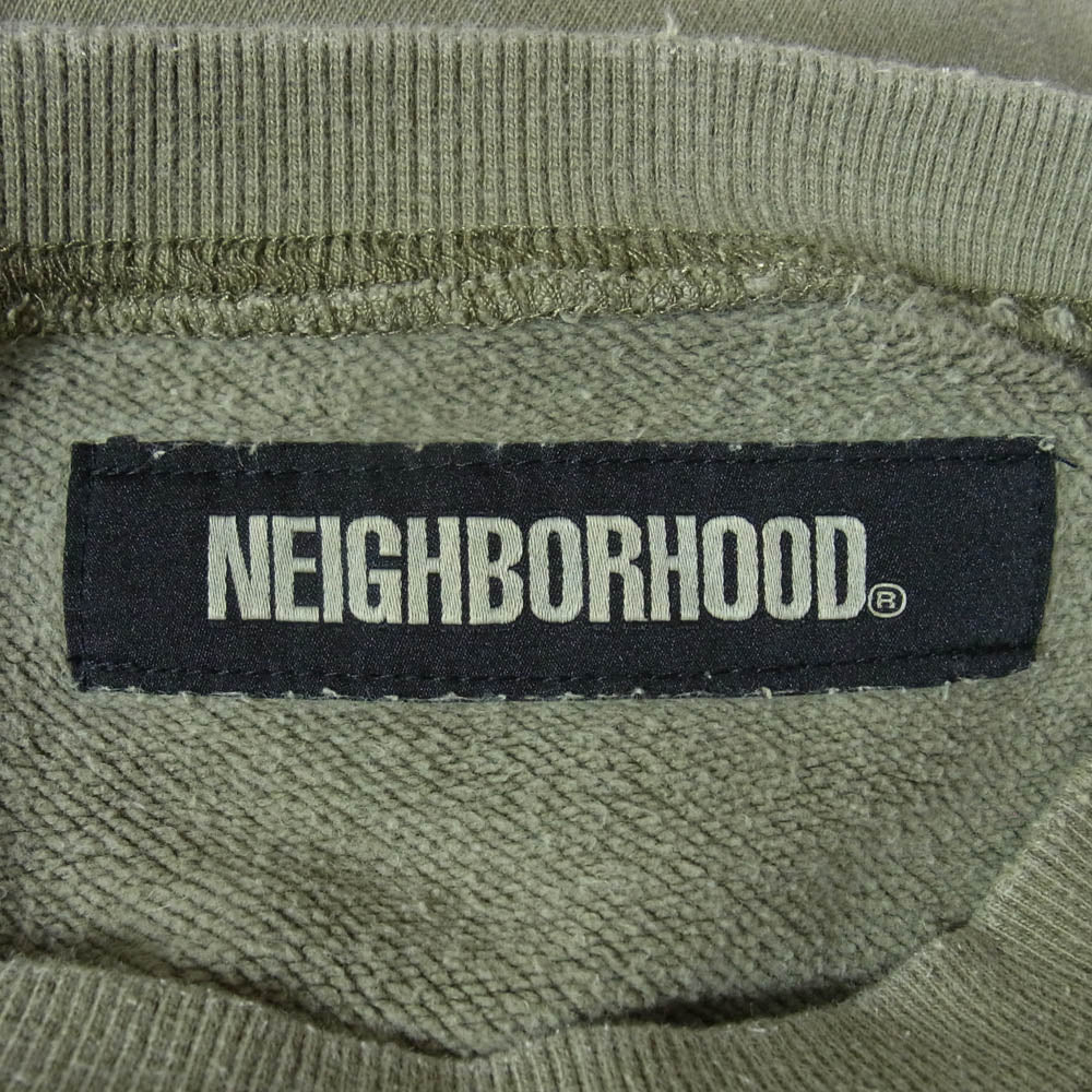 NEIGHBORHOOD ネイバーフッド 24AW 242FPMDN-CSM01S × MADNESS マッドネス SAVAGE SWEAT SHIRT ダメージ 加工 プルオーバー スウェット カーキ系 XL【中古】