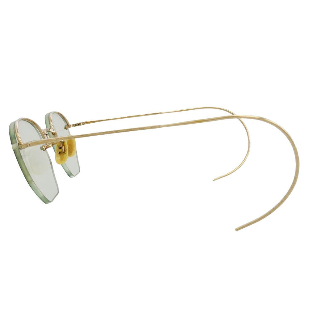リムウェイ Vintage Rimway 12KGF ヴィンテージ ブローライン ツーポイント リムウェイ 角型レンズ ゴールドフレーム アイウェア メガネ 眼鏡 度入り ゴールド系【中古】