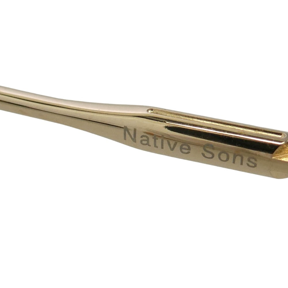 NATIVE SONS ネイティヴサンズ NSM-0166 Seeger 47 46.5□19.5-144 シーガー 度入り ゴールドフレーム アイウェア メガネ 眼鏡 ゴールド系【中古】