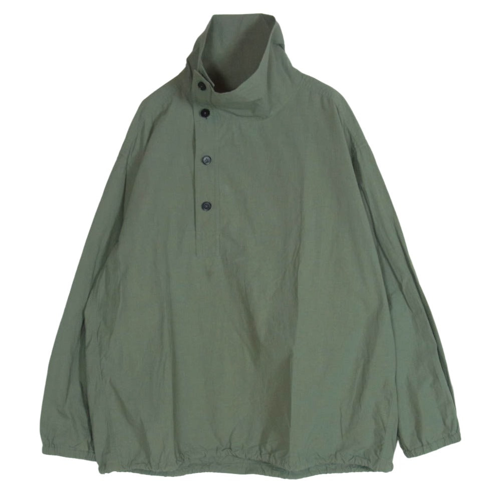 JIL SANDER ジルサンダー 23SS J40DL0112 J45127 ハイネック ハーフボタン プルオーバー シャツ ジャケット グリーン系 44【中古】