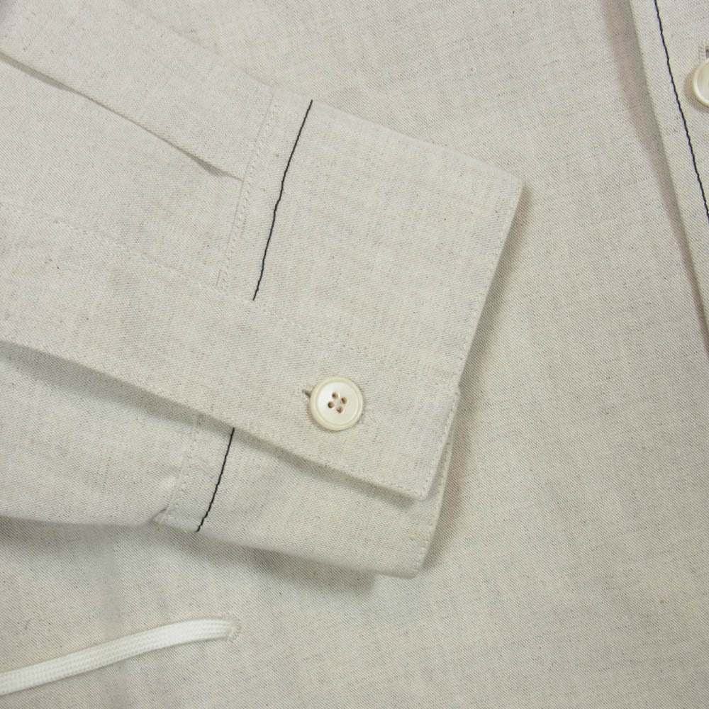 JIL SANDER ジルサンダー 20SS JSMQ420501 MQ250700 コットン リネン ロング 長袖 シャツ ジャケット ベージュ系 44【中古】