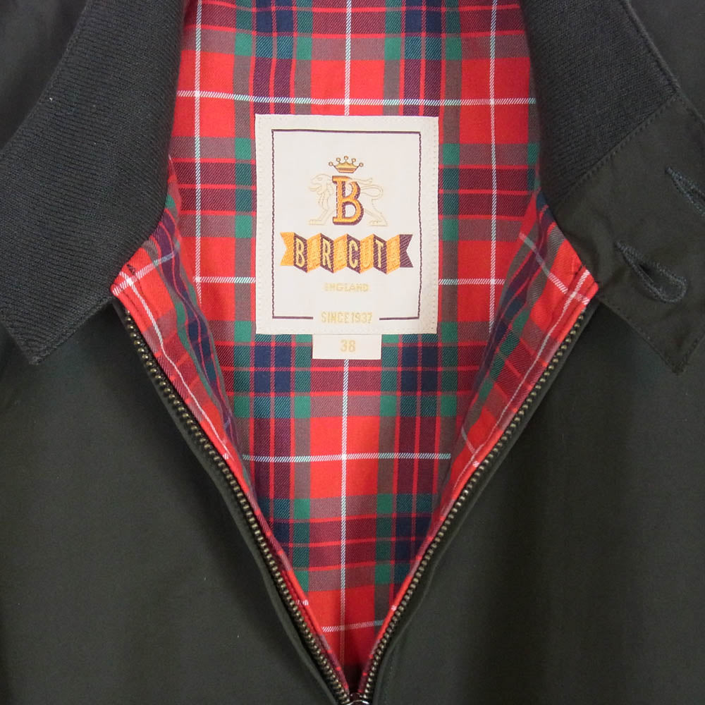 BARACUTA バラクータ イングランド製 G9 裏地チェック スイングトップ ハリントンジャケット チャコール系 カーキ系 38【中古】