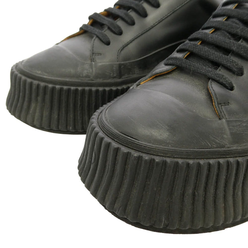 JIL SANDER ジルサンダー JI32535A1156101 SMOOTH LEATHER SNEAKER スムースレザー プラットフォーム シューズ ローカット スニーカー ブラック系 40【中古】