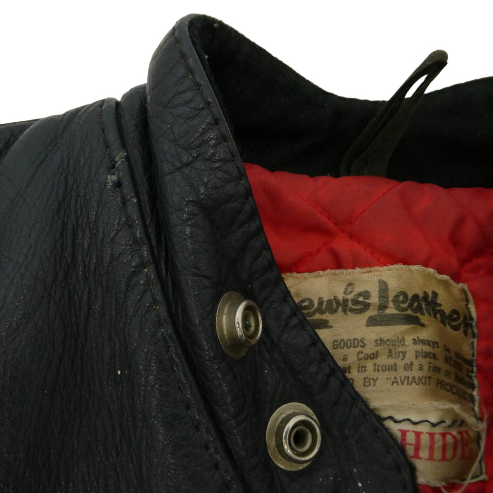 Lewis Leathers ルイスレザー VINTAGE 70s SUPER PHANTOM ヴィンテージ 70年代 スーパー ファントム レザー ライダース ジャケット 38 ブラック系 38【中古】