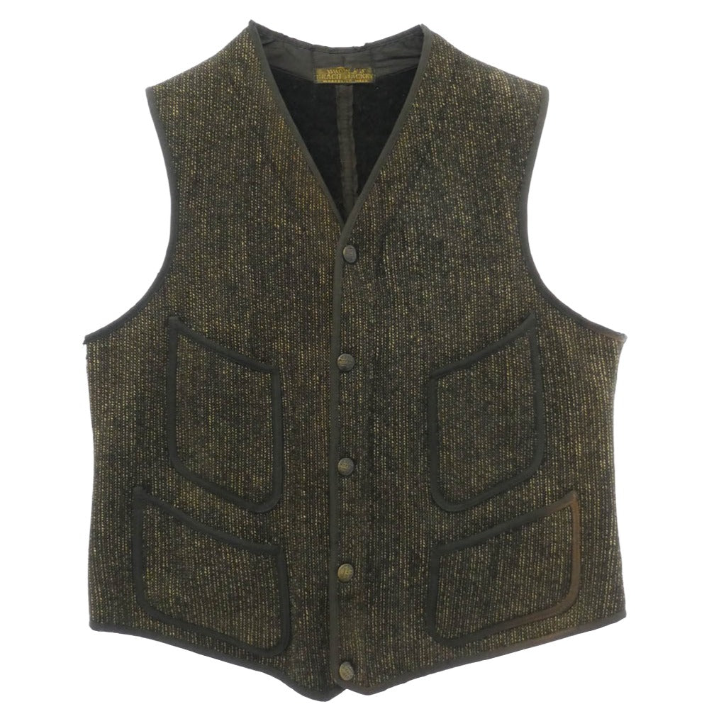 BROWNS'S BEACH ブラウンズビーチ VINTAGE 1930s ヴィンテージ オリジナル 1930年代 BEACH VEST ビーチベスト ニップルボタン ビーチクロス ダークブラウン系【中古】
