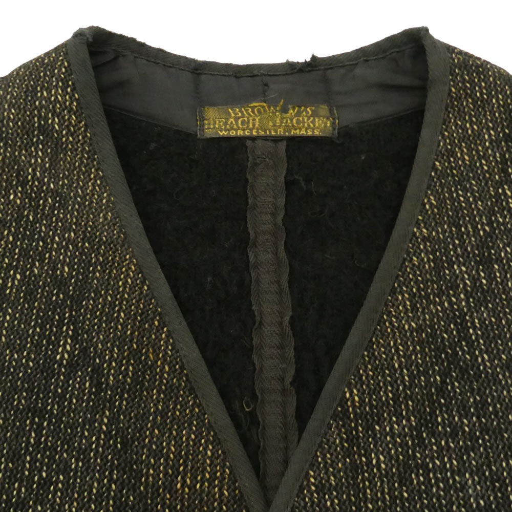 BROWNS'S BEACH ブラウンズビーチ VINTAGE 1930s ヴィンテージ オリジナル 1930年代 BEACH VEST ビーチベスト ニップルボタン ビーチクロス ダークブラウン系【中古】