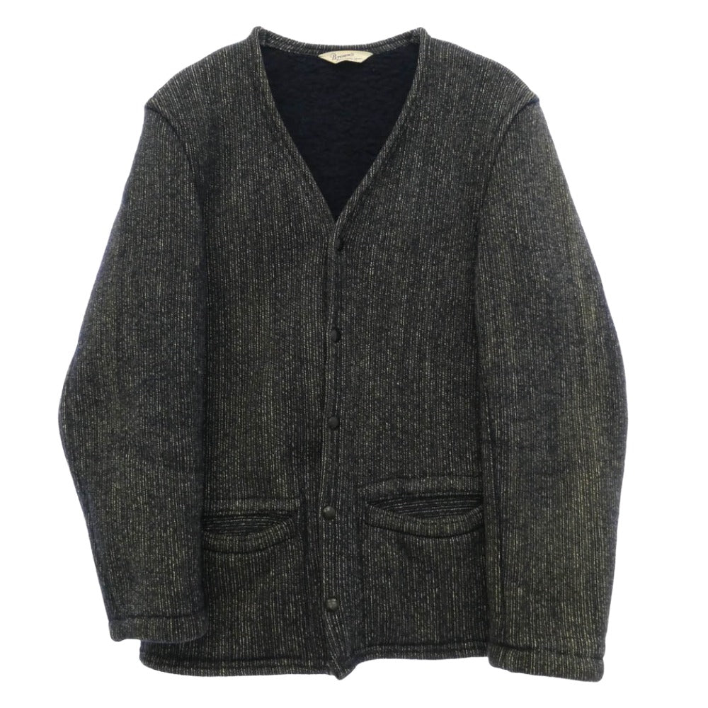 BROWNS'S BEACH ブラウンズビーチ VINTAGE 1940s ヴィンテージ オリジナル 1940年代 三角白タグ BEACH JACKET ノーカラー ビーチ ジャケット ブラック系【中古】