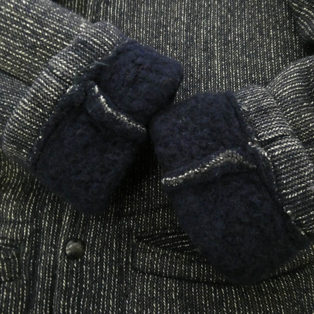 BROWNS'S BEACH ブラウンズビーチ VINTAGE 1940s ヴィンテージ オリジナル 1940年代 三角白タグ BEACH JACKET ノーカラー ビーチ ジャケット ブラック系【中古】