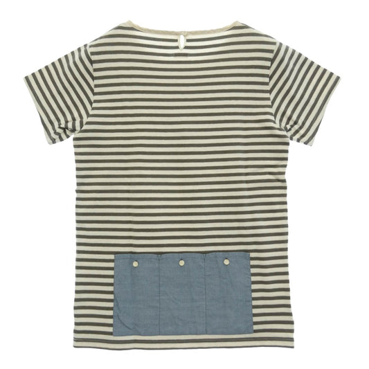 VISVIM ビズビム 14SS 0114105010037 BORDER CREW S/S ボーダー クルー 半袖 Tシャツ グレー系 オフホワイト系 3【中古】