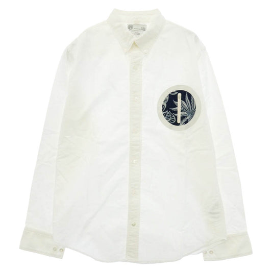 VISVIM ビズビム 15AW 0115205011007 V+V B.D. PATCH SHIRT L/S GIZA CX ボタンダウン パッチ 長袖 シャツ ホワイト系 1【中古】