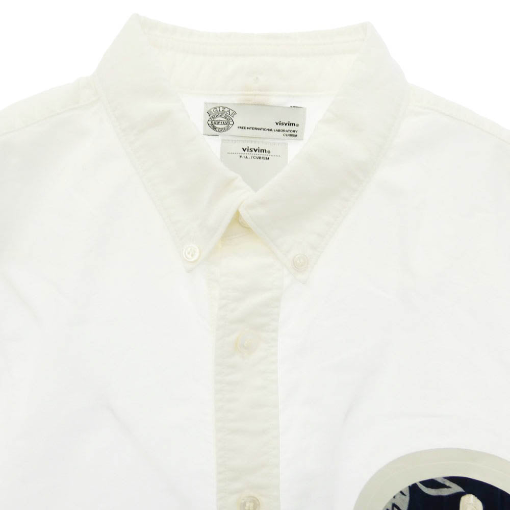 VISVIM ビズビム 15AW 0115205011007 V+V B.D. PATCH SHIRT L/S GIZA CX ボタンダウン パッチ 長袖 シャツ ホワイト系 1【中古】