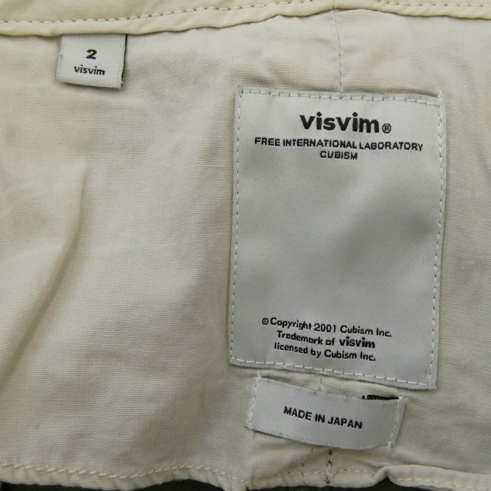 VISVIM ビズビム 0113305008002 SLIM CHINO SHORTS F.I.L. EXCLUSIVE スリム チノ ショーツ カーキ系 2【中古】
