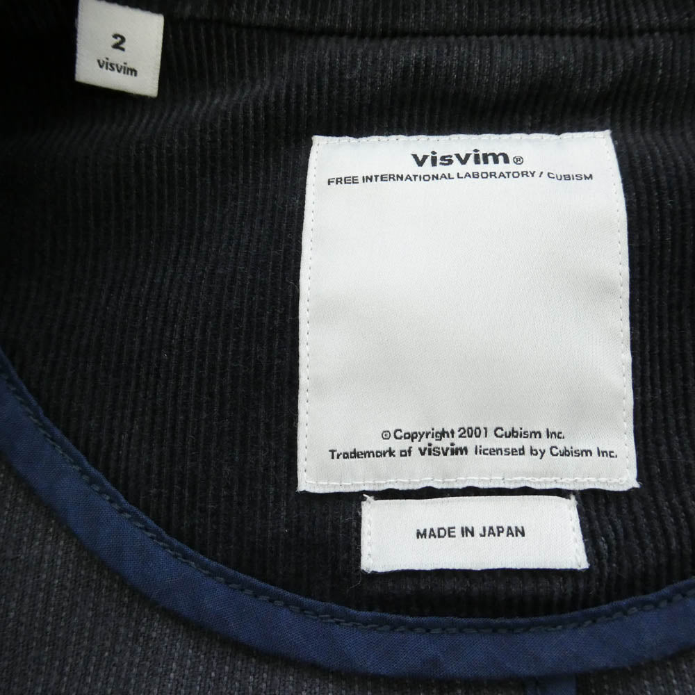 VISVIM ビズビム 12AW 0112205013023 ACADEMIA BLAZER CORDUROY 2ボタン コーデユロイ ジャケット ダークネイビー系 2【中古】