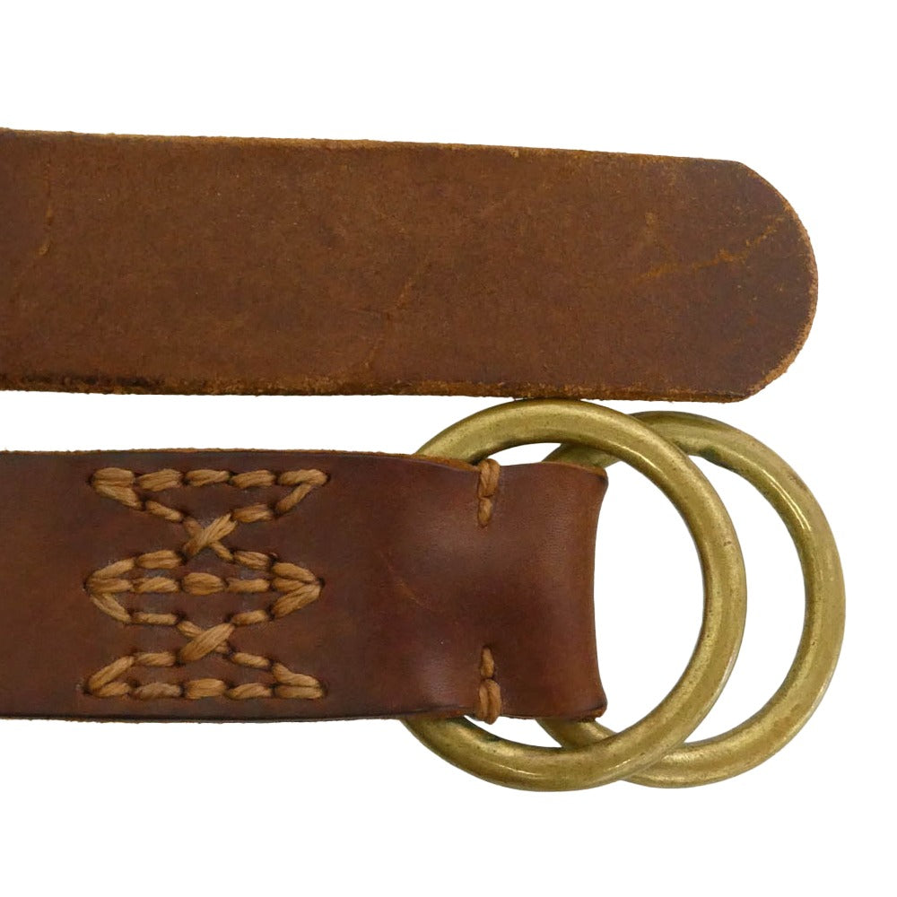 VISVIM ビズビム 16SS 0116103003020 Double Ring Belt 40mm幅 ダブルリング ベルト ブラウン系 32【中古】