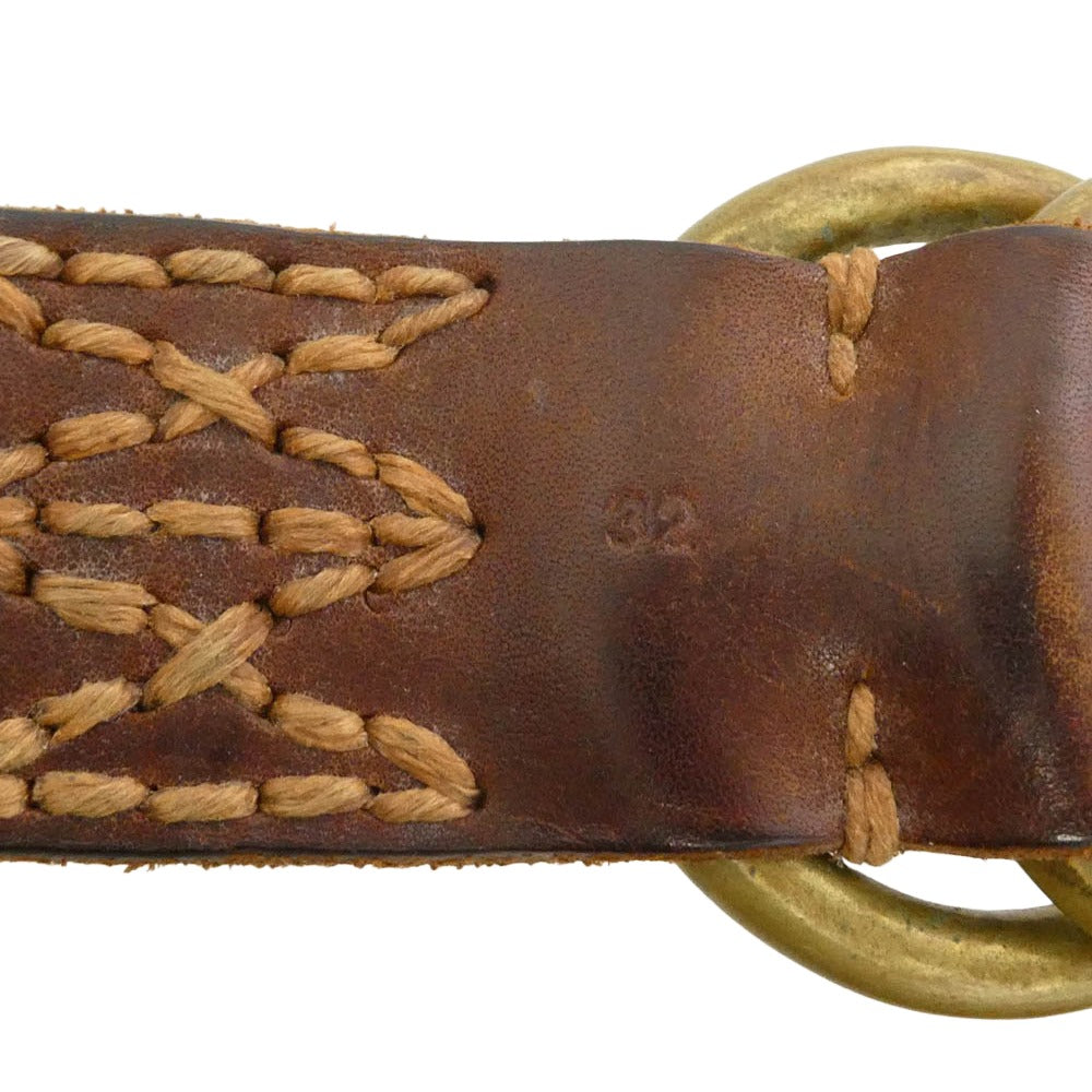VISVIM ビズビム 16SS 0116103003020 Double Ring Belt 40mm幅 ダブルリング ベルト ブラウン系 32【中古】