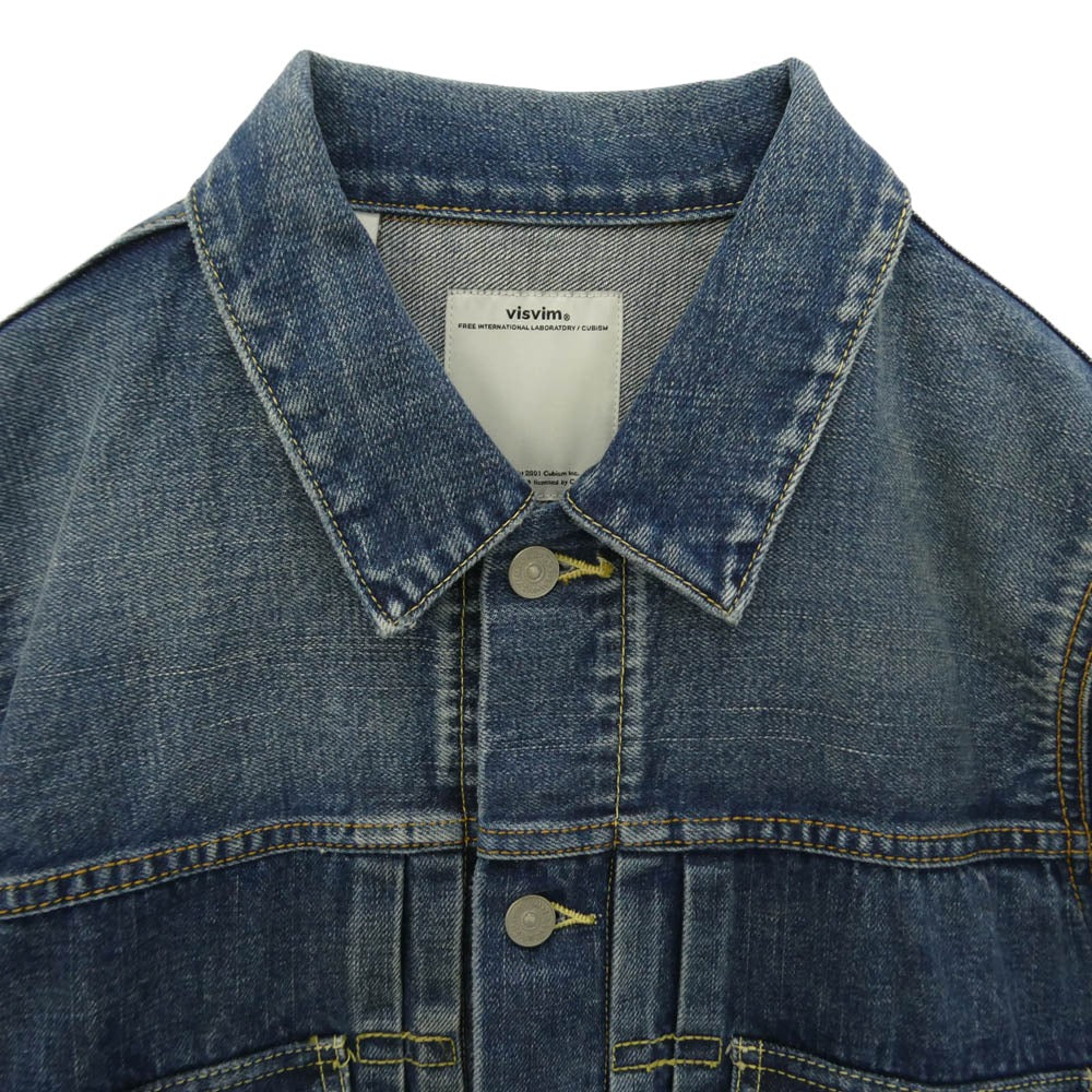 VISVIM ビズビム 16AW 0116205006001 SS 101 JKT DAMAGED ダメージ加工 デニム ジャケット ブルー系 2【中古】