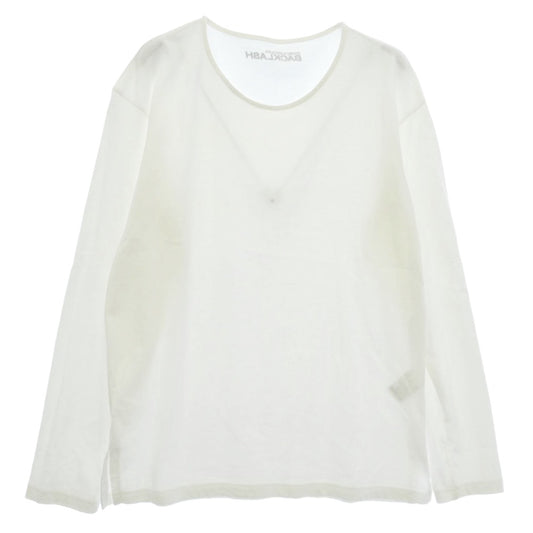ISAMUKATAYAMA BACKLASH イサムカタヤマバックラッシュ A104-01 バックロゴ プリント コットン Tシャツ 長袖 カットソー ホワイト ホワイト系 L【中古】