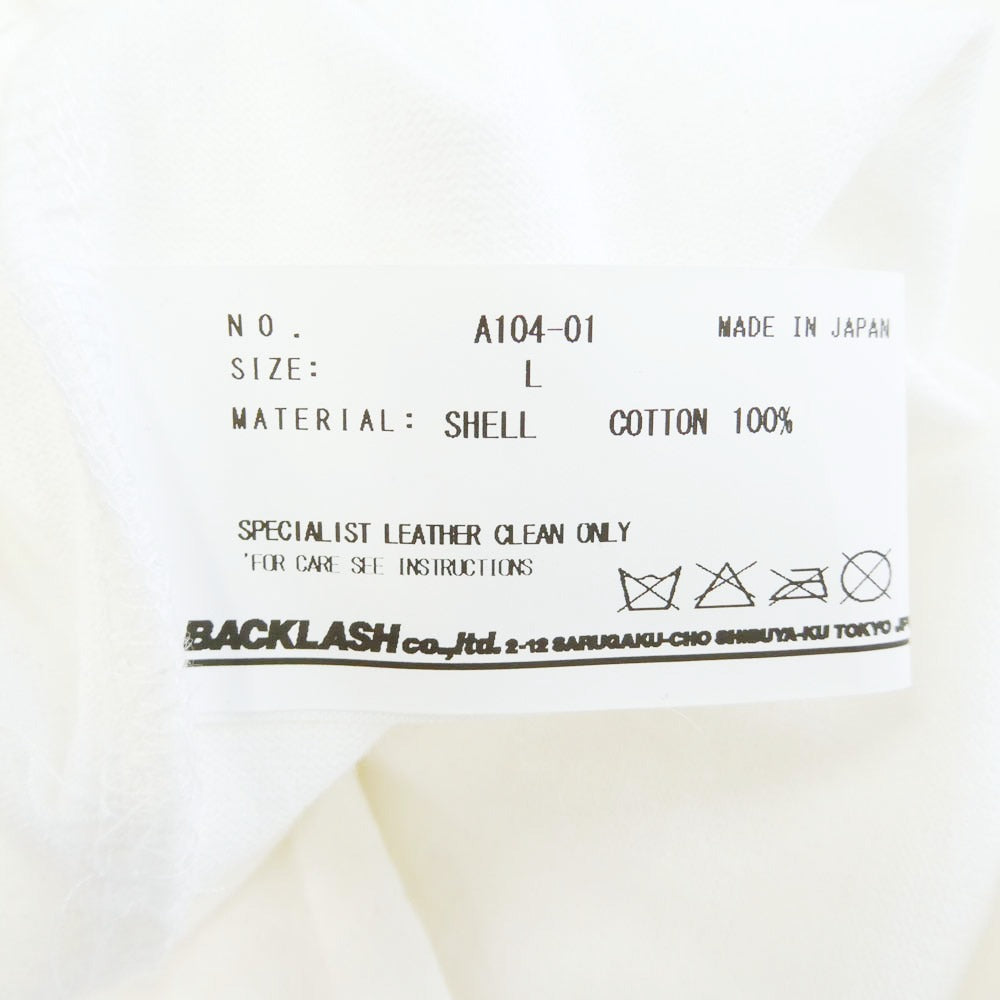 ISAMUKATAYAMA BACKLASH イサムカタヤマバックラッシュ A104-01 バックロゴ プリント コットン Tシャツ 長袖 カットソー ホワイト ホワイト系 L【中古】