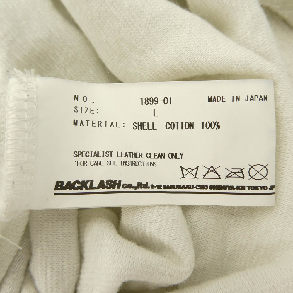 ISAMUKATAYAMA BACKLASH イサムカタヤマバックラッシュ 1899 01 パイル地 コットン ノースリーブ カットソー ホワイト系 L【中古】