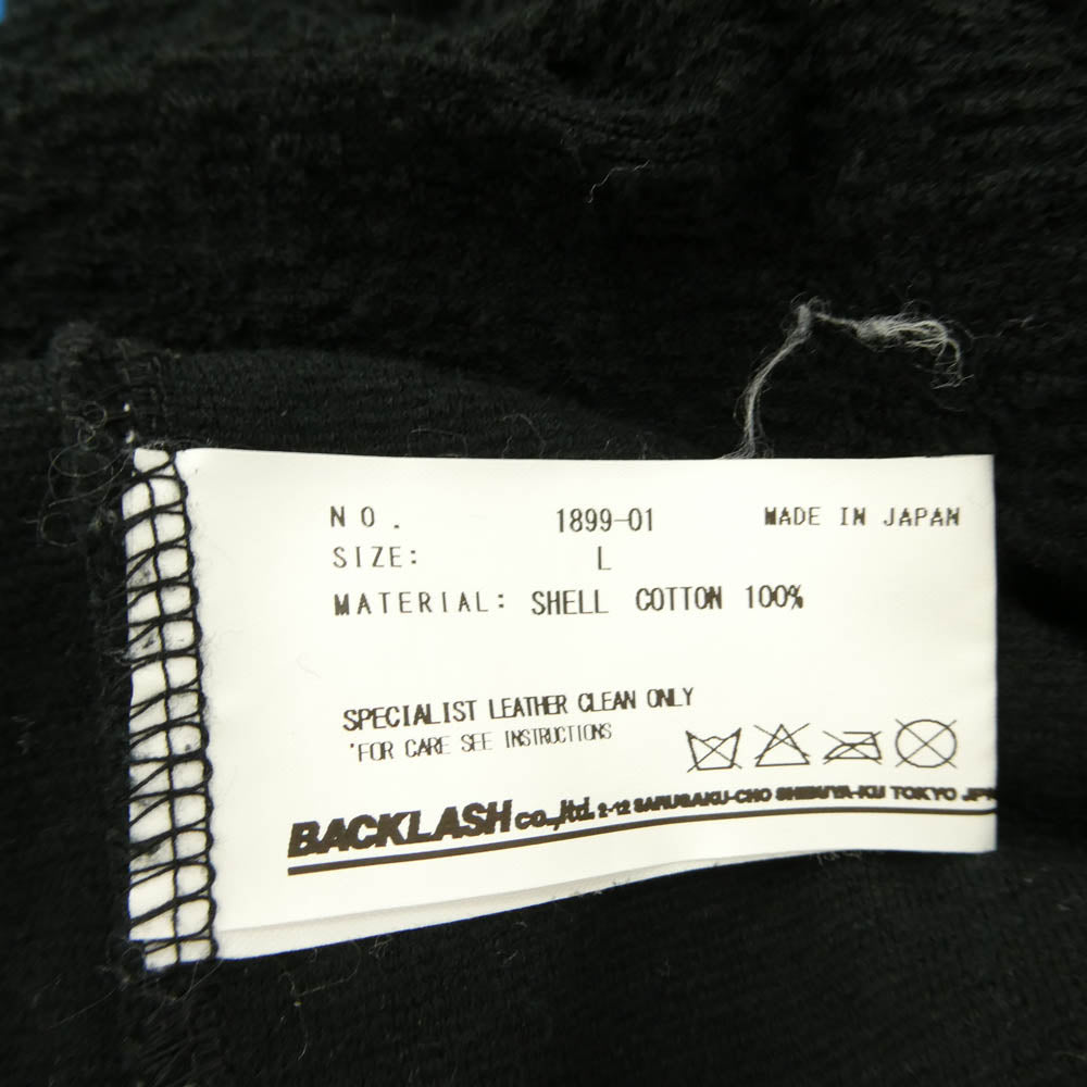 ISAMUKATAYAMA BACKLASH イサムカタヤマバックラッシュ 1899 01 パイル地 コットン ノースリーブ カットソー ブラック系 L【中古】